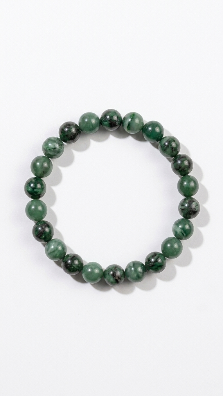 Natural Emerald (Panna) Bracelet 8mm Beads (With Certificate)