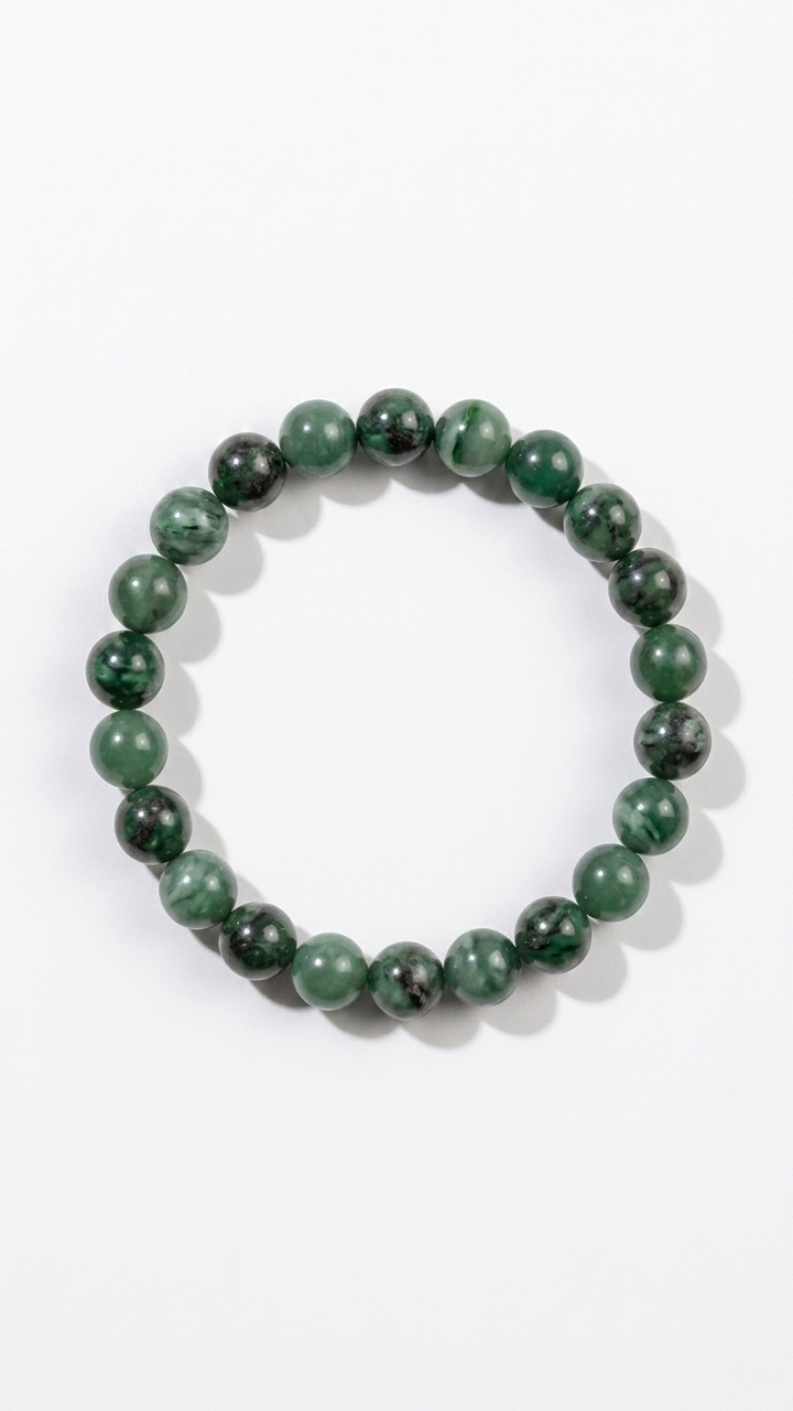 Natural Emerald (Panna) Bracelet 8mm Beads (With Certificate)