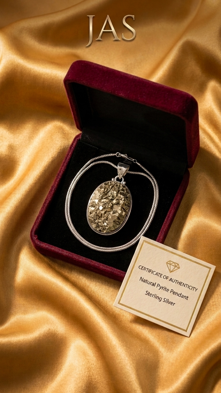 Natural Oval Pyrite Pendant
