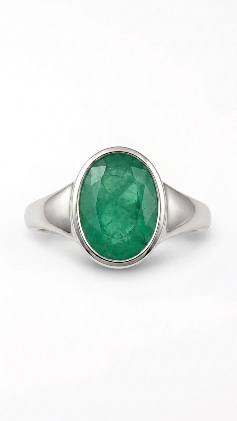 Natural Emerald (Panna) Stone 6.40 Carat / 7.10 Ratti (With Certificate)