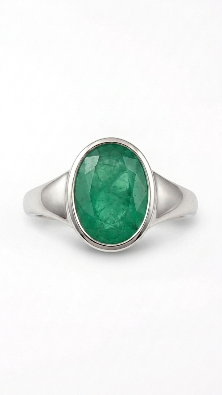 Natural Emerald (Panna) Stone 6.40 Carat / 7.10 Ratti (With Certificate)