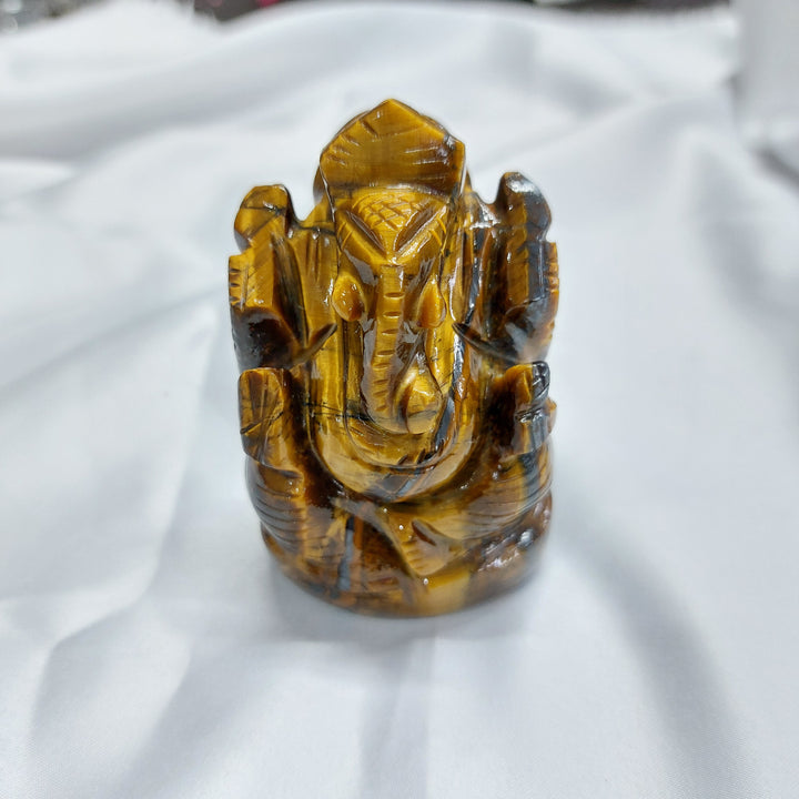 NATURAL TIGER EYE LORD GANESH STATUE, NATURAL TIGER EYE