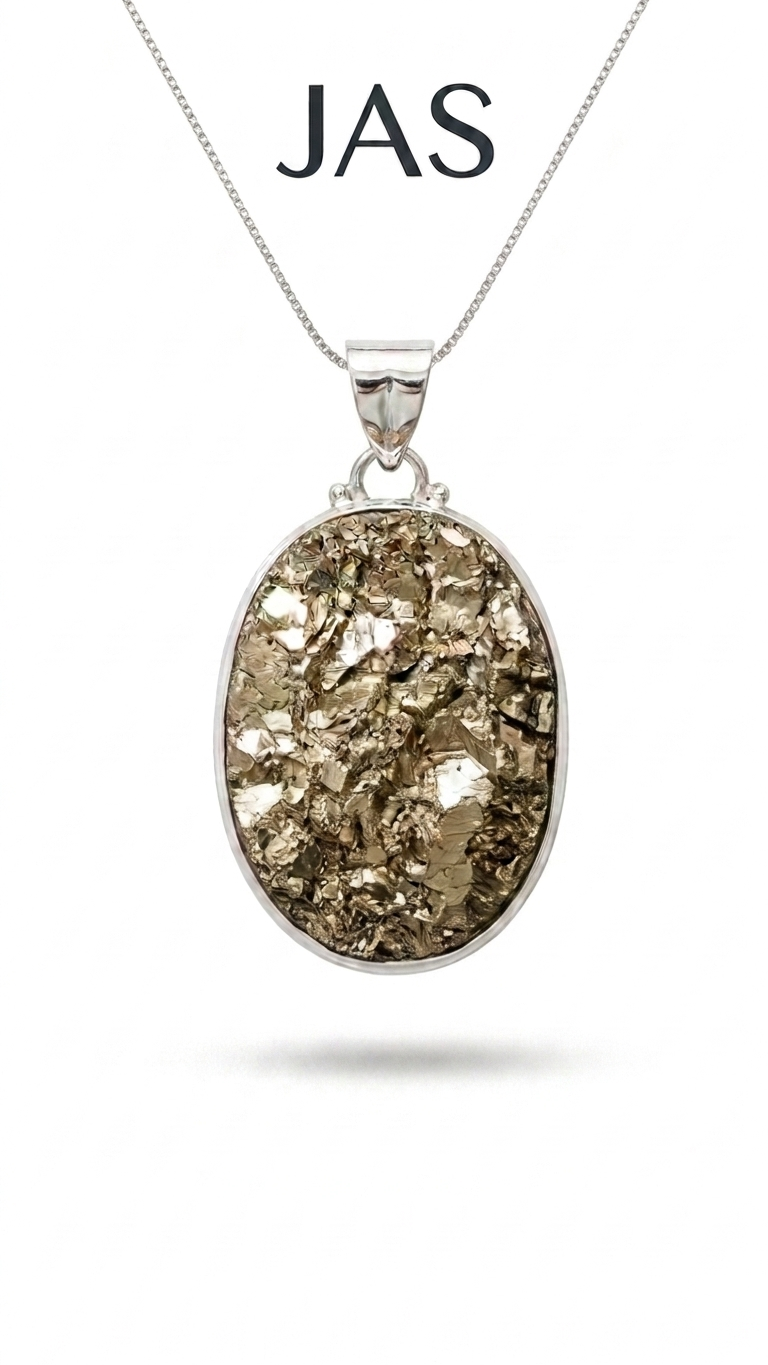 Natural Oval Pyrite Pendant
