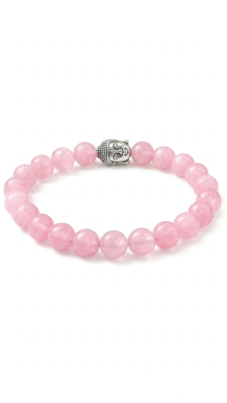 Natural Rose Quartz Bracelet 8mm Healing Crystal Beads
