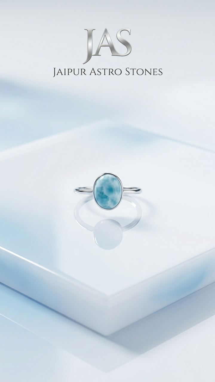 Natural Larimar Ring – Serene Blue Gemstone Statement Piece
