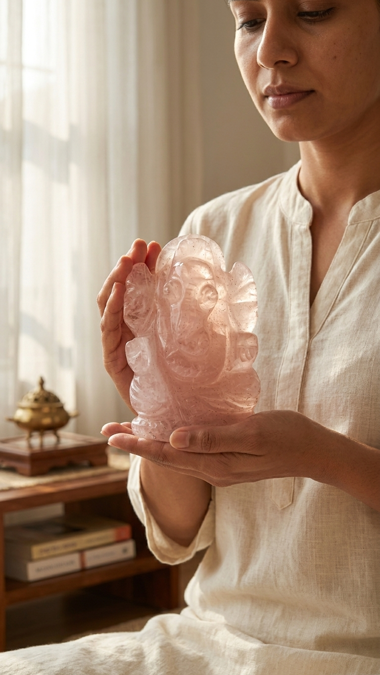 Rose Quartz Ganesha Small