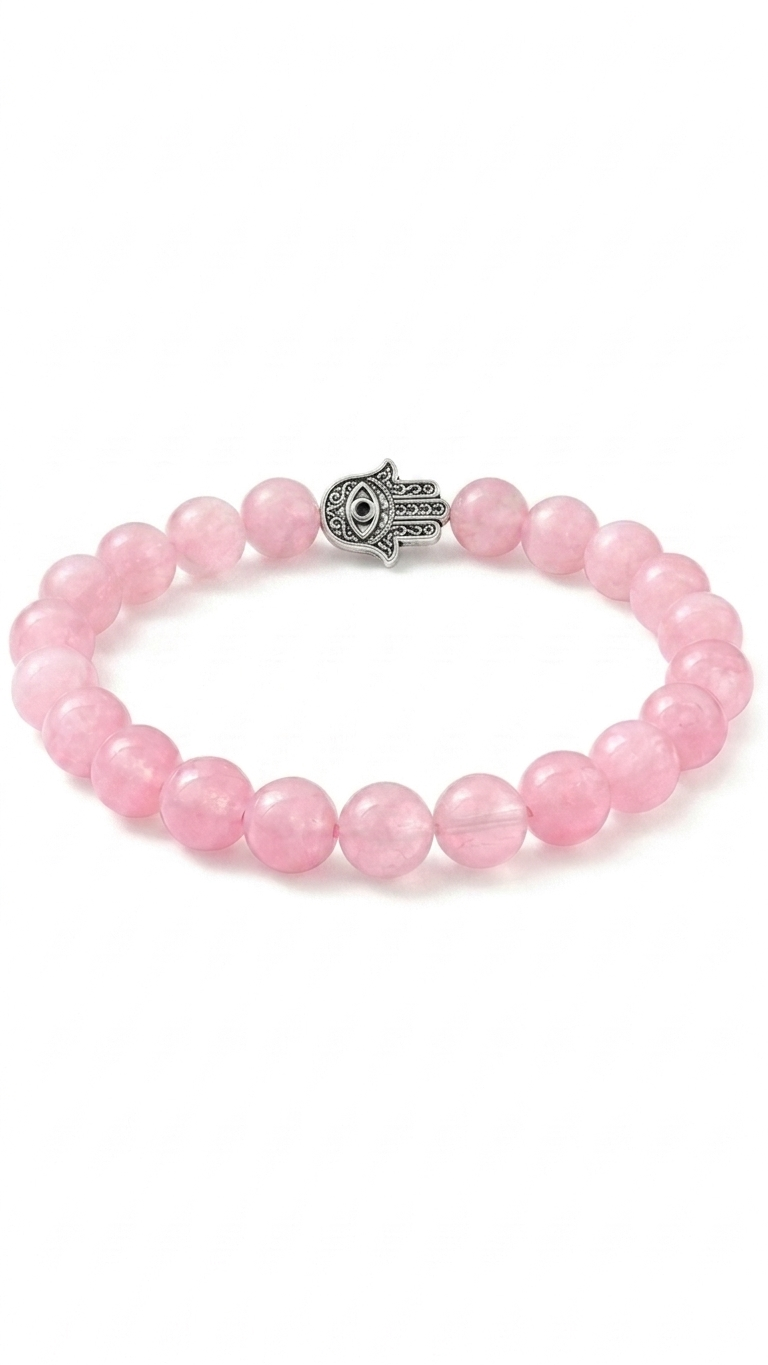 Natural Rose Quartz Bracelet 8mm Healing Crystal Beads