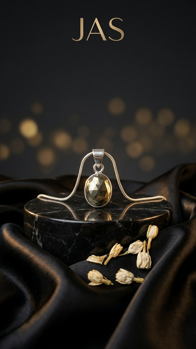 Pyrite Cut Stone Oval Shape Pendant
