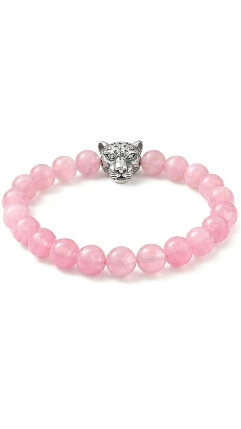 Natural Rose Quartz Bracelet 8mm Healing Crystal Beads