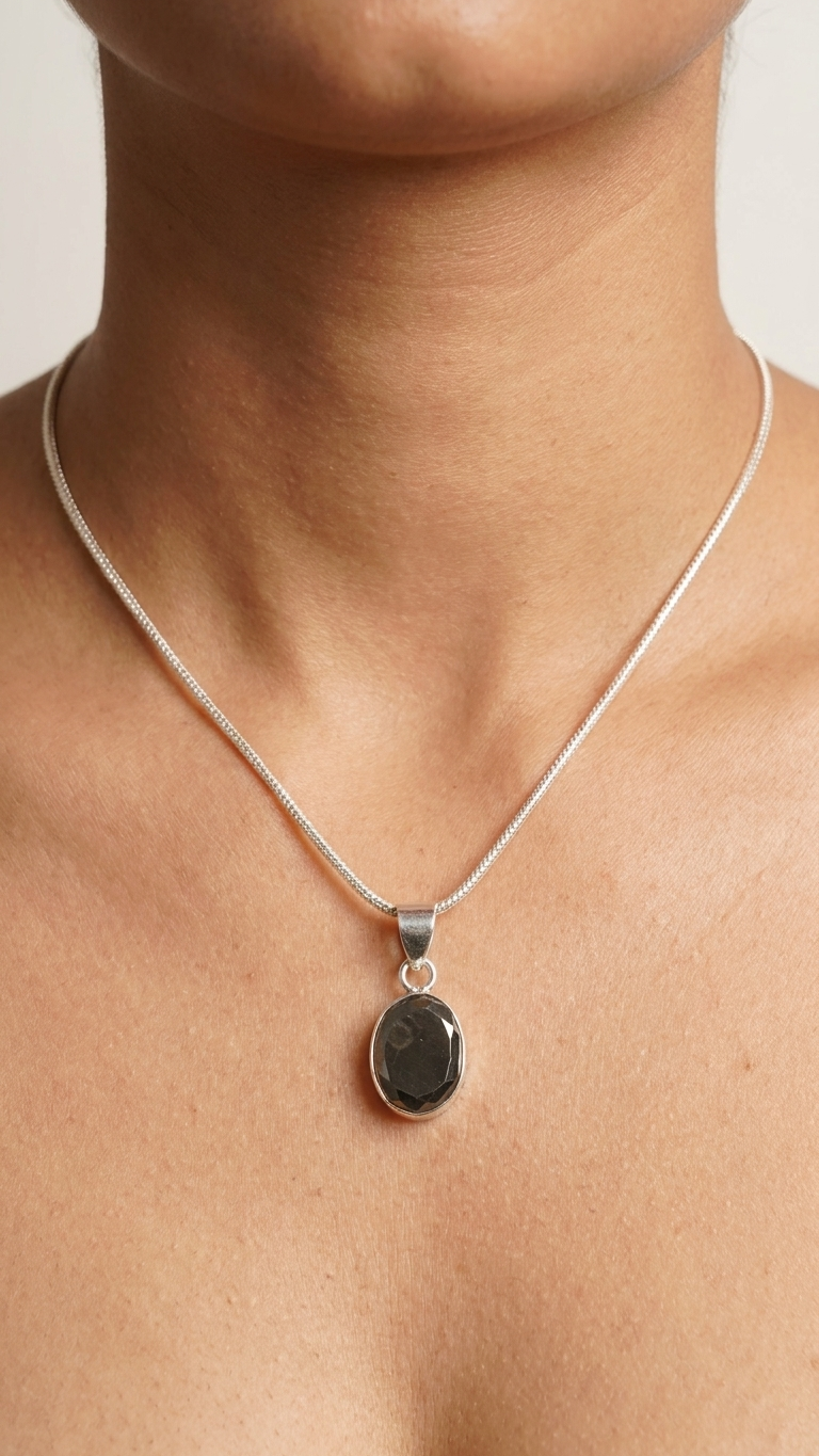 Pyrite Cut Stone Oval Shape Pendant