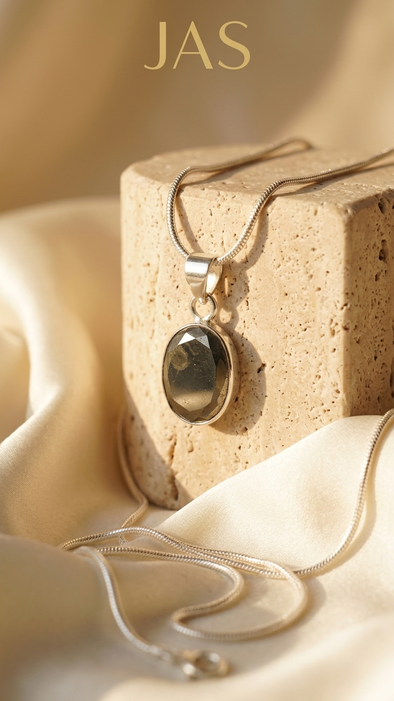 Pyrite Cut Stone Oval Shape Pendant