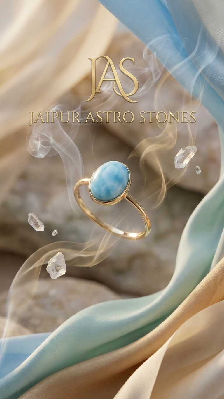 Natural Larimar Ring – Serene Blue Gemstone Statement Piece