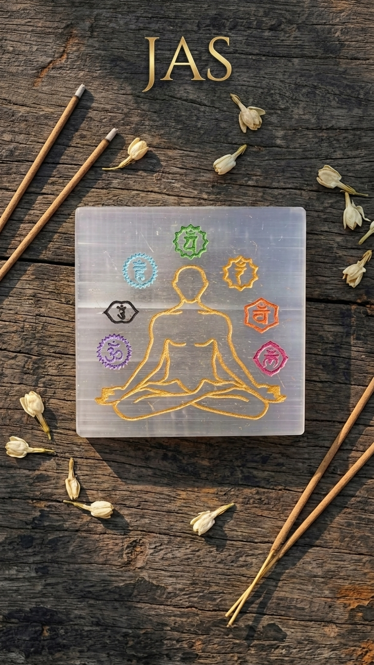 7 Chakra Buddha Selenite Plate (Charging Plate)