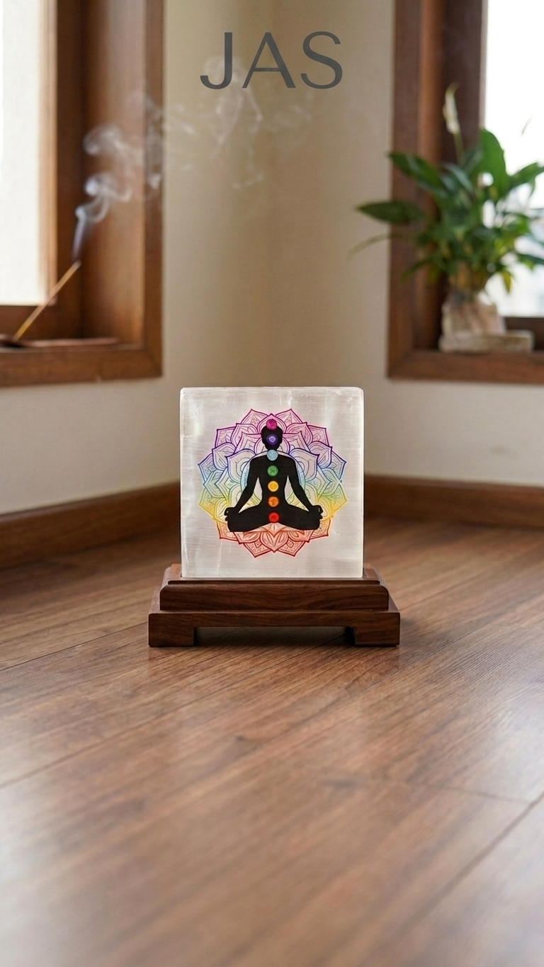 7 Chakra Selenite Plate (Charging Plate)