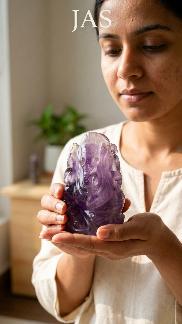 Handcrafted Amethyst Ganesha Idol