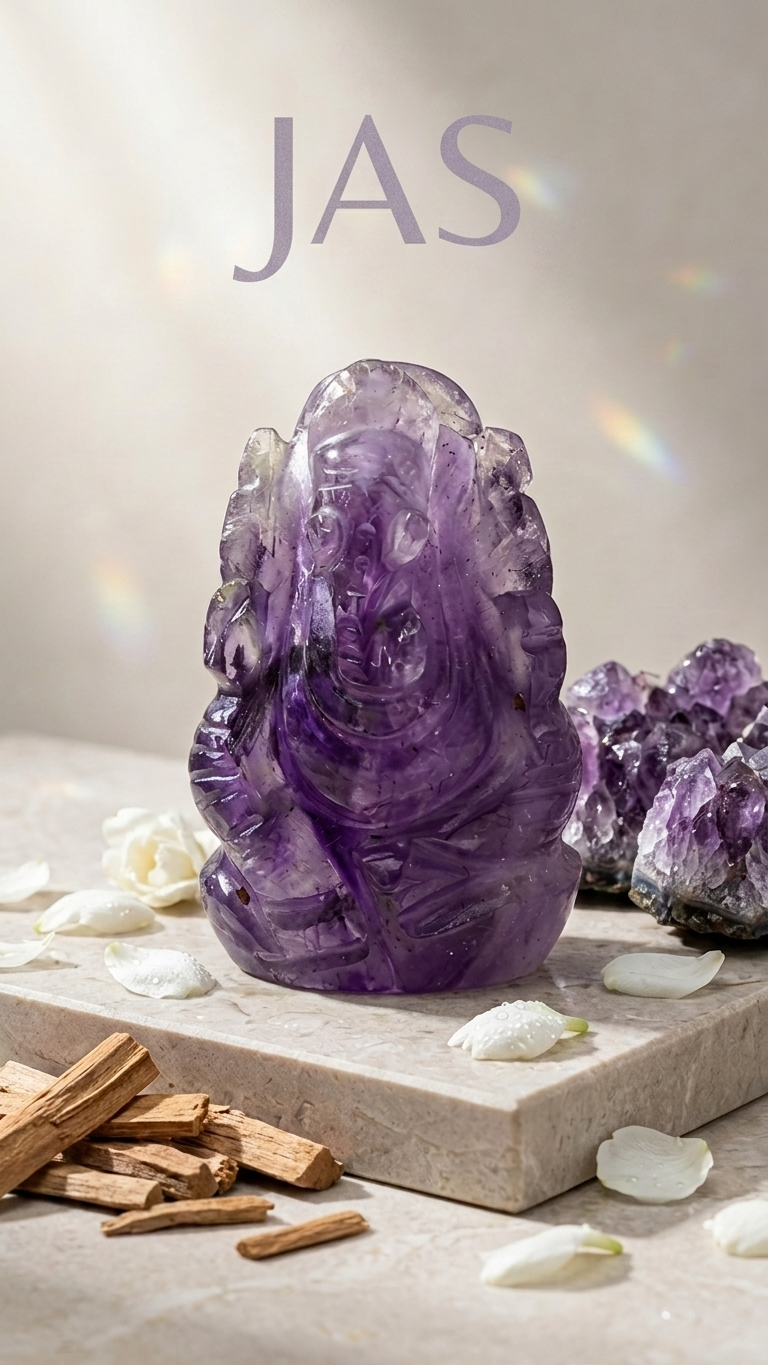 Handcrafted Amethyst Ganesha Idol