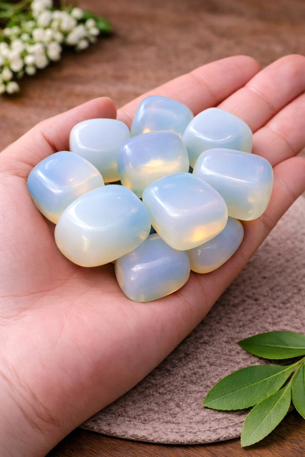 Natural Blue Opple Tumbled Stones