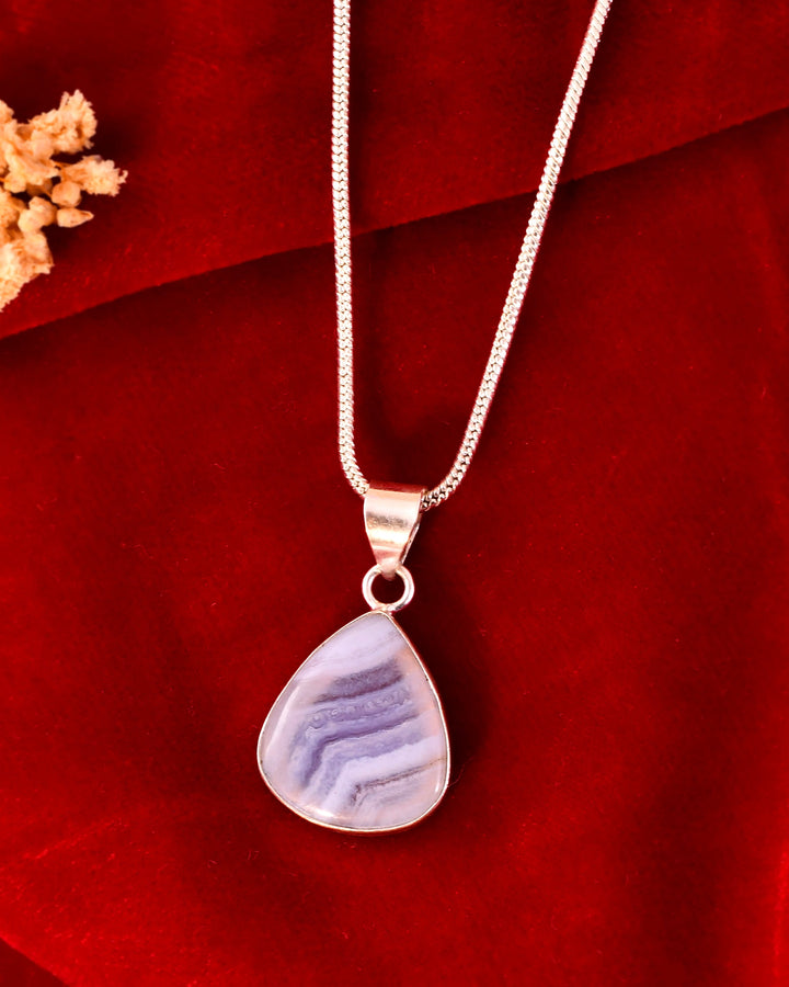 NATURAL BLUE LACE AGATE PENDANT
