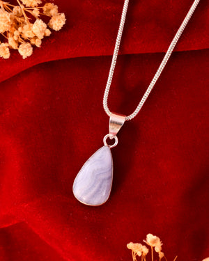 NATURAL BLUE LACE AGATE PENDANT