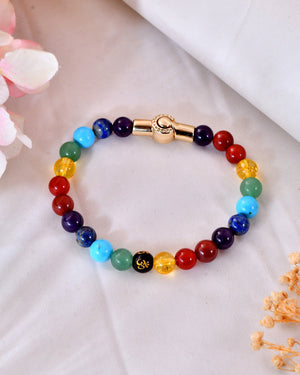 7 Chakra Bracelet With Magnet Lock