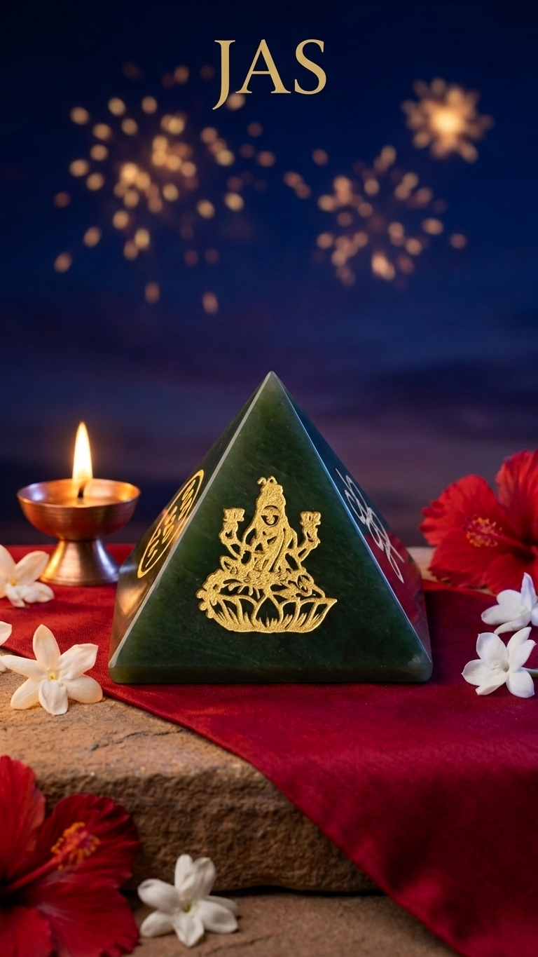 GREEN JADE LAXMI SHREEYANTRA Invite Prosperity and Harmony into Your Life