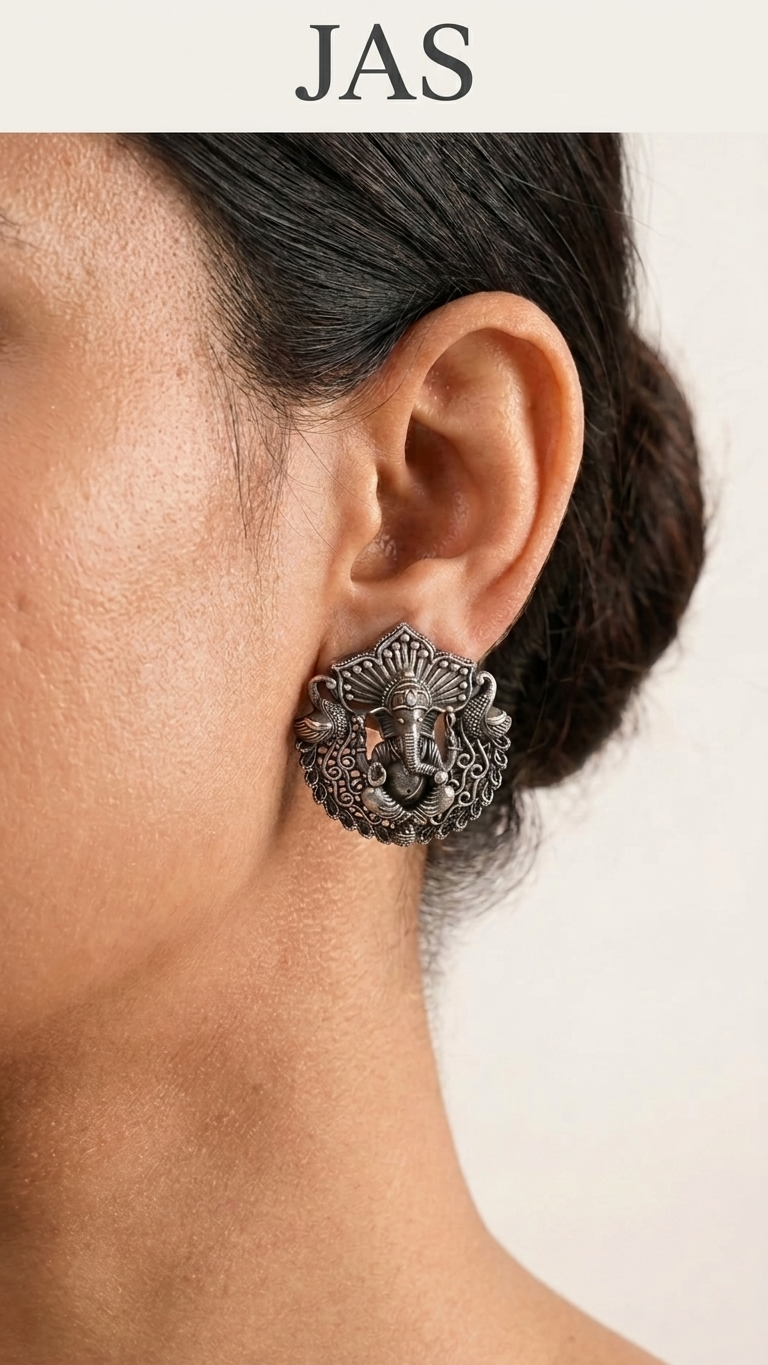 Ganesha Blessing Dandiya Stud Earrings