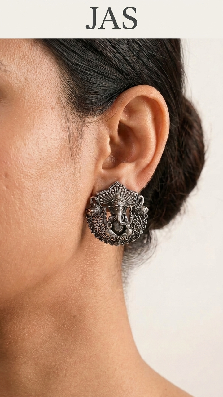 Ganesha Blessing Dandiya Stud Earrings