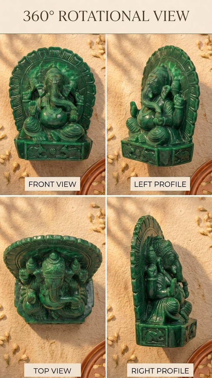 Green Jade Ganesha (Large)