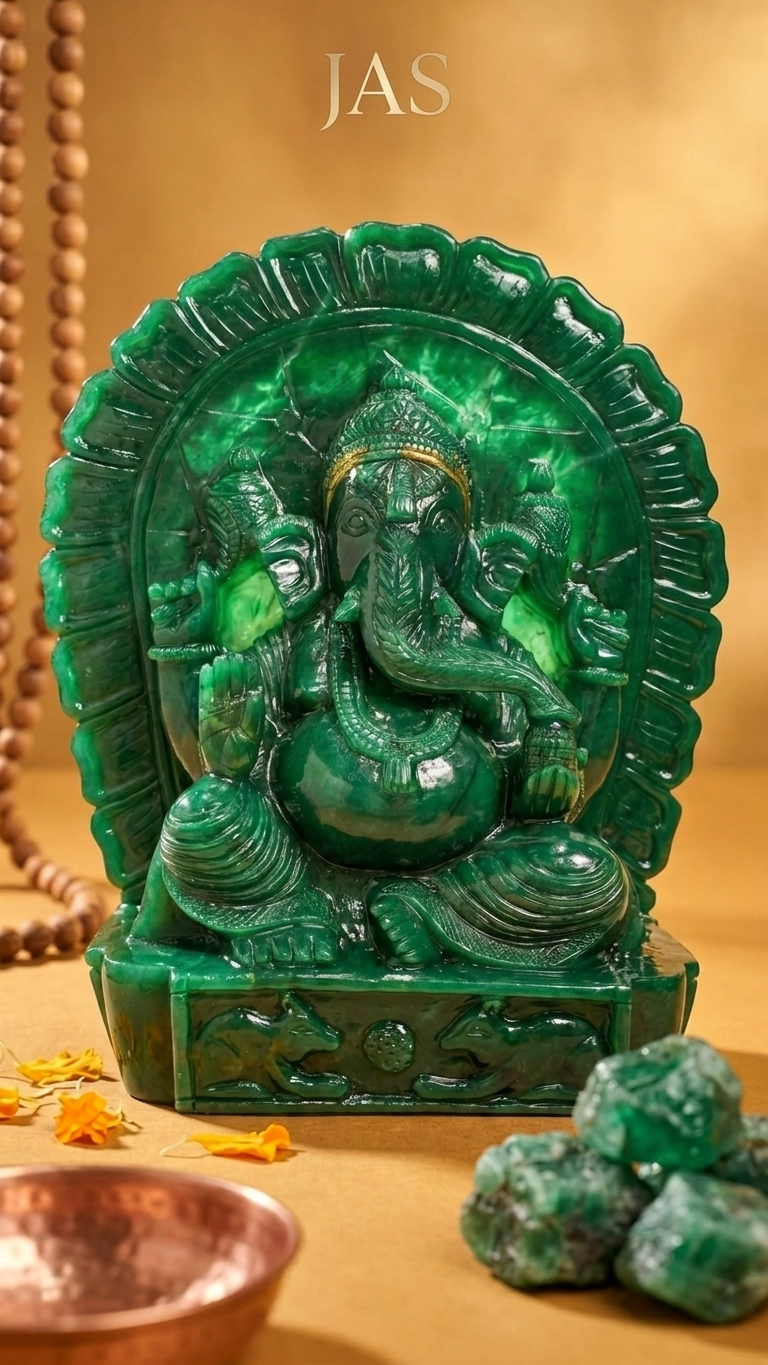 Green Jade Ganesha (Large)