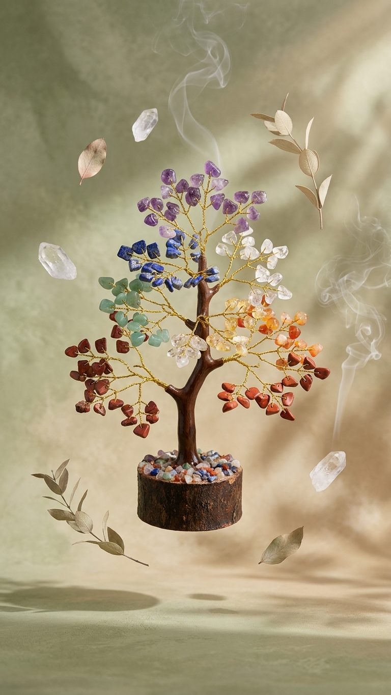 Natural 7 Chakras stone Tree