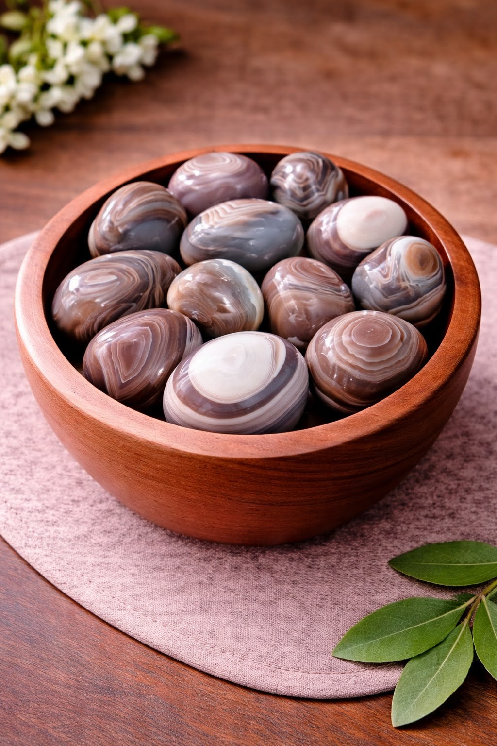 Natural Botswana Agate Tumbled Stone – Polished Healing Crystal for Grounding and Balance