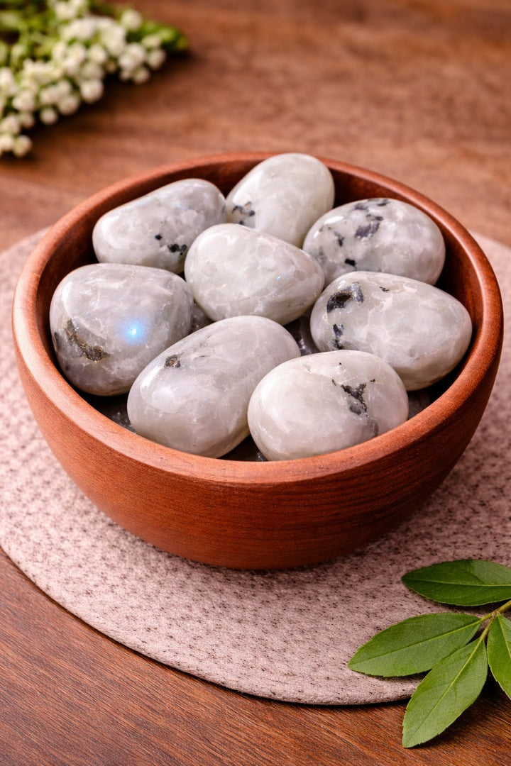 Natural Rainbow Moonstone Tumbled Stone