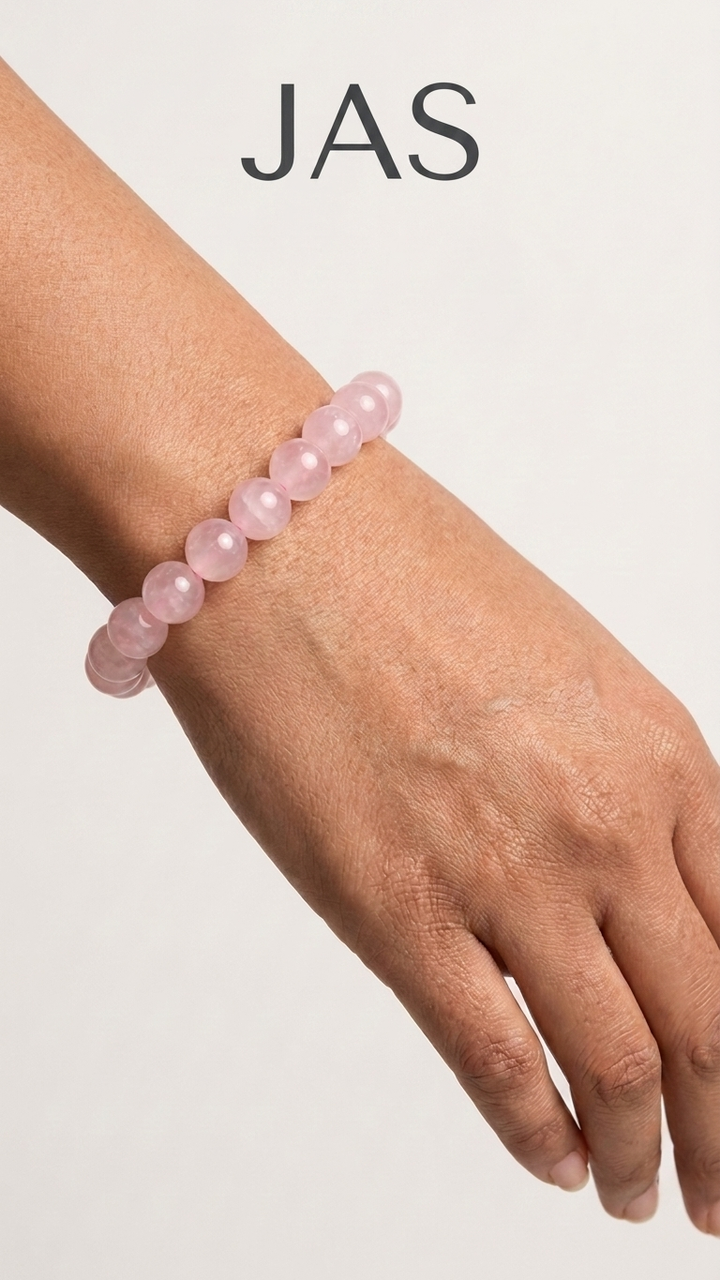 Natural Rose Quartz Bracelet 8mm Healing Crystal Beads