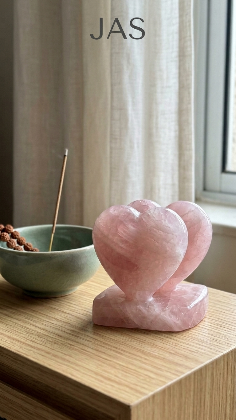 Natural Rose Quartz Heart