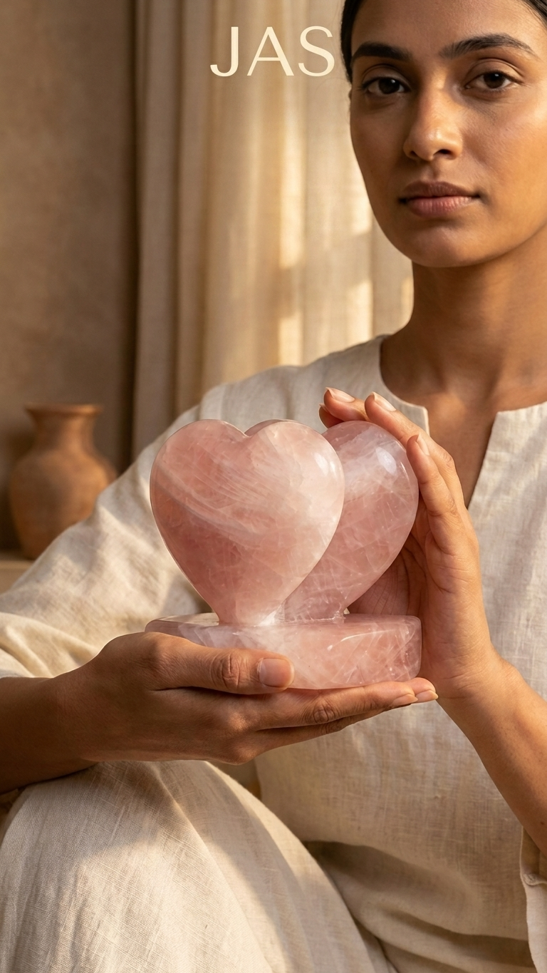 Natural Rose Quartz Heart