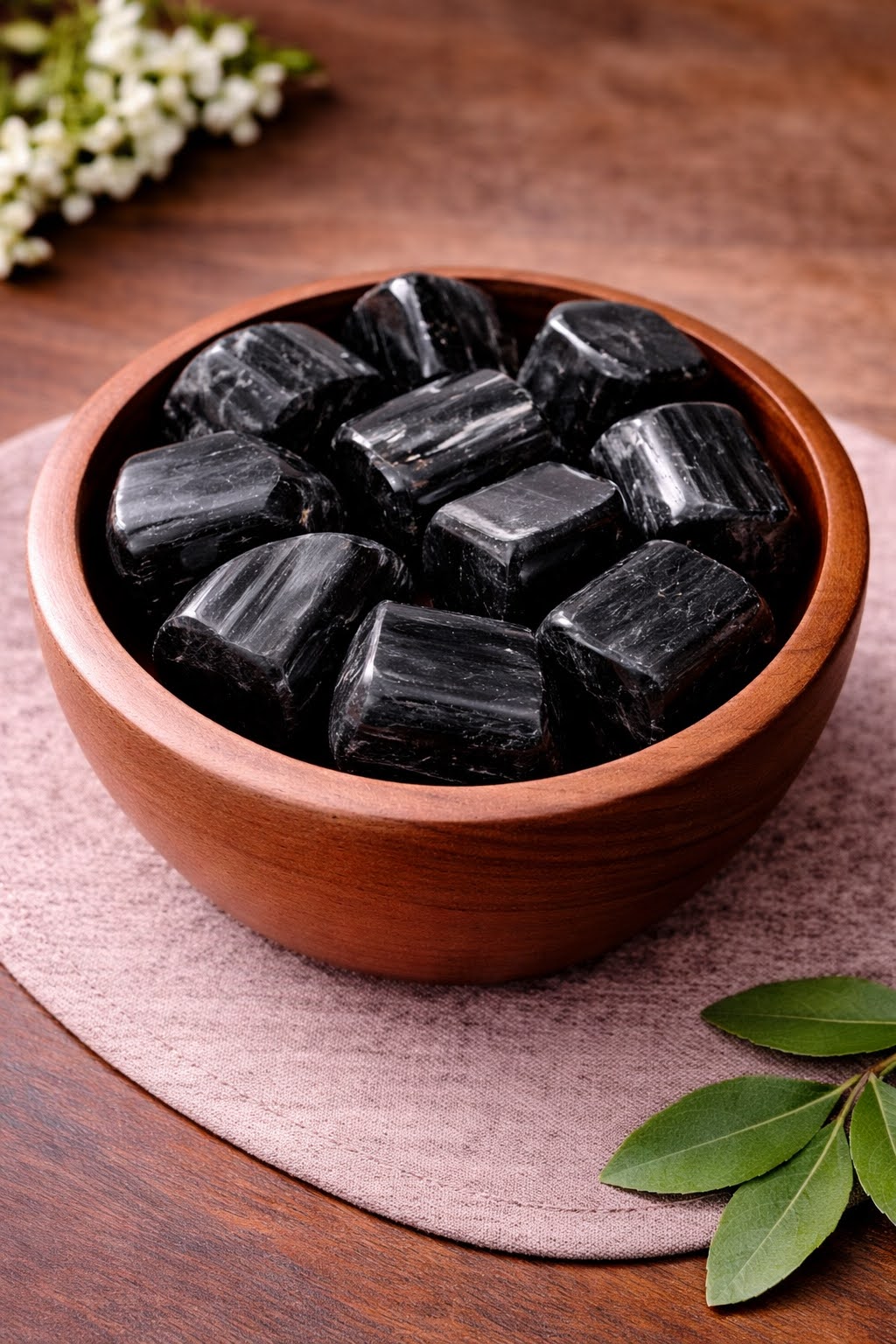 Natural Black Tourmaline Tumbled Stone