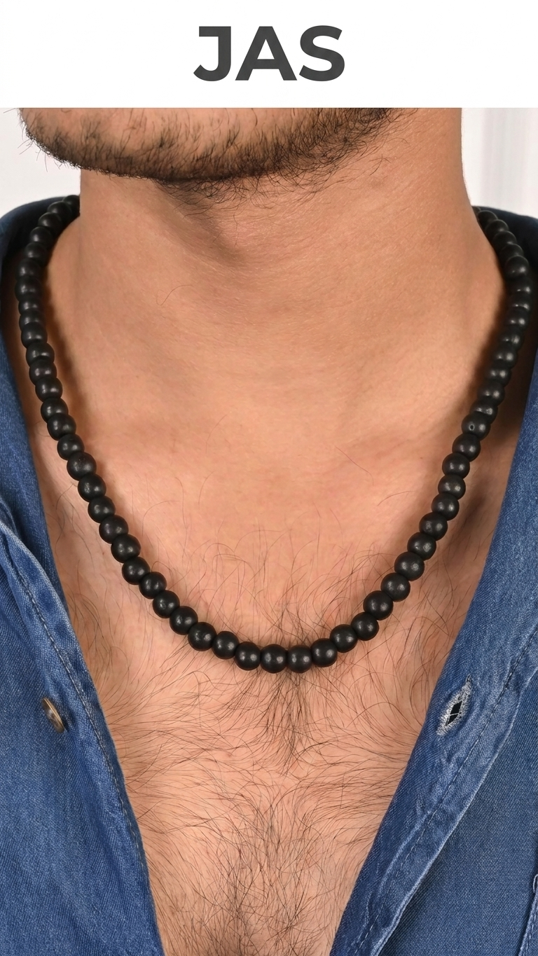 Original Karungali Mala (Natural Ebony Wood) with Free Bracelet