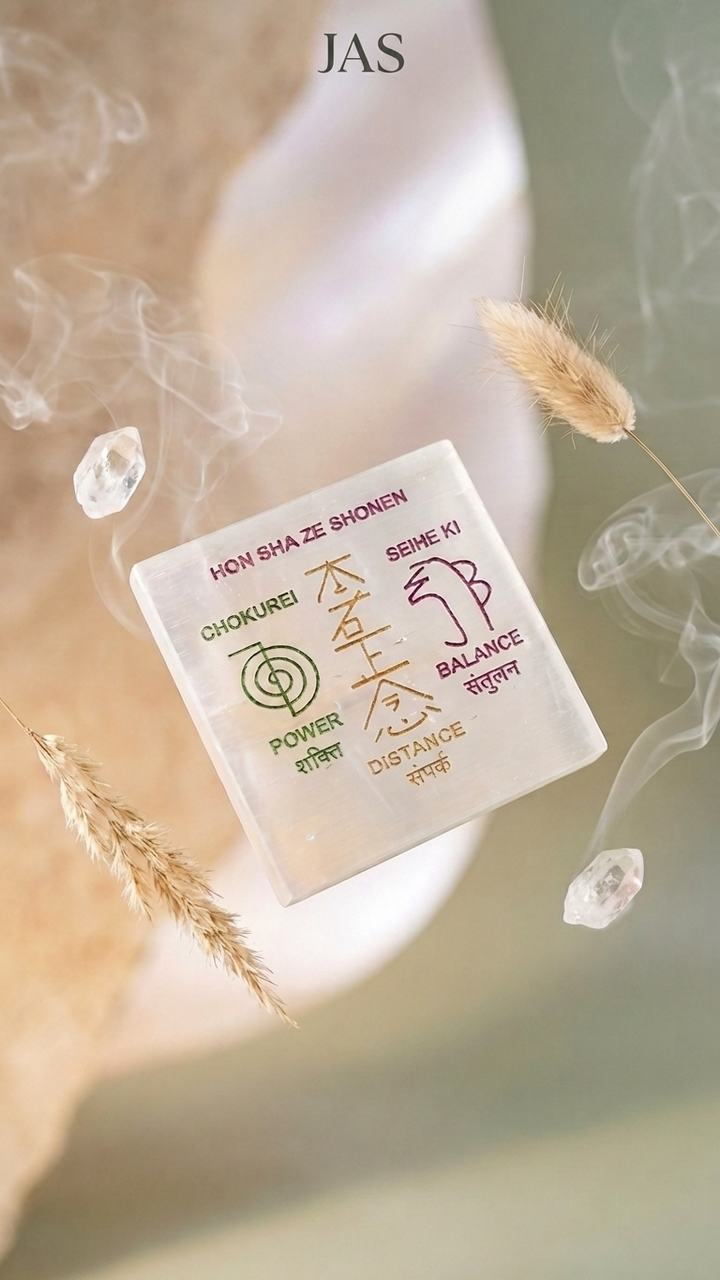 Reiki Symbol Selenite Plate