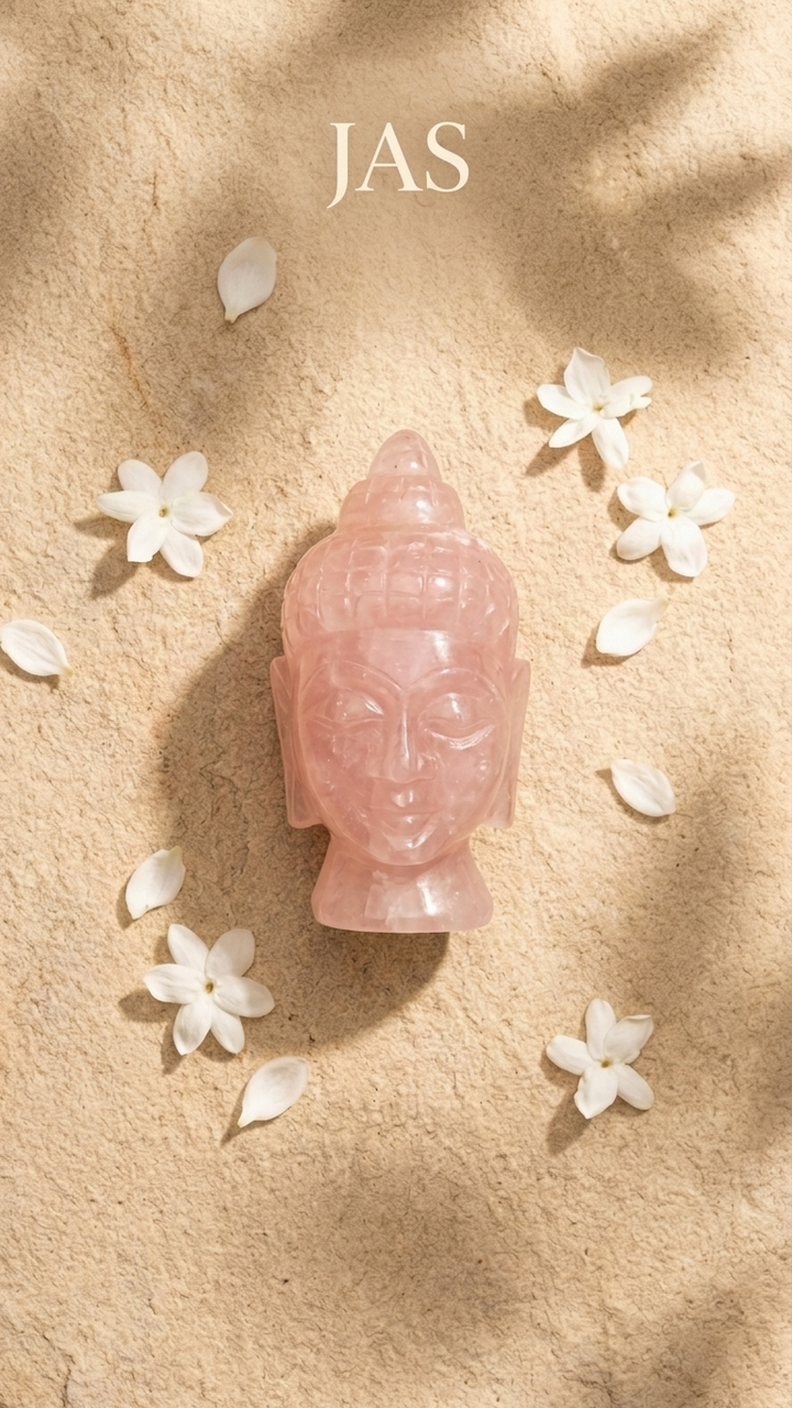 Rose Quartz Buddha head