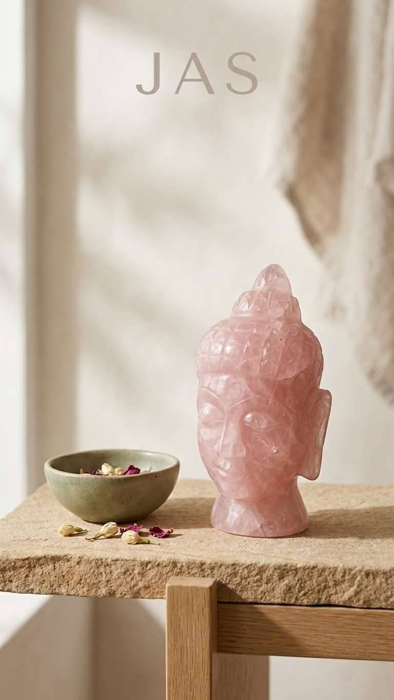 Rose Quartz Buddha head