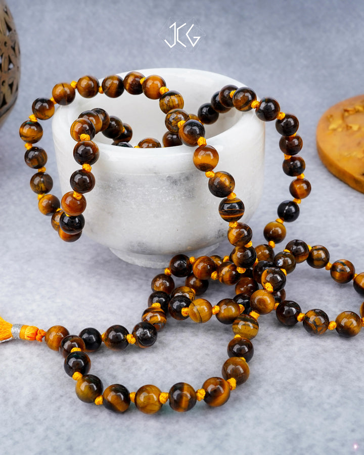 Yellow Tiger Eye Mala 108 Beads 8mm