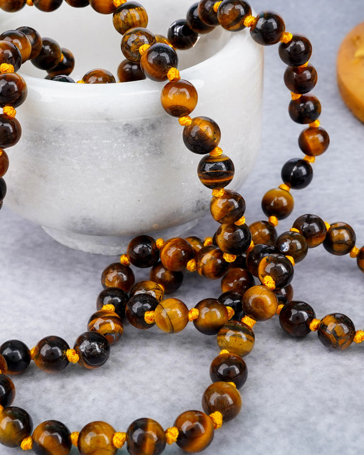 Yellow Tiger Eye Mala 108 Beads 8mm