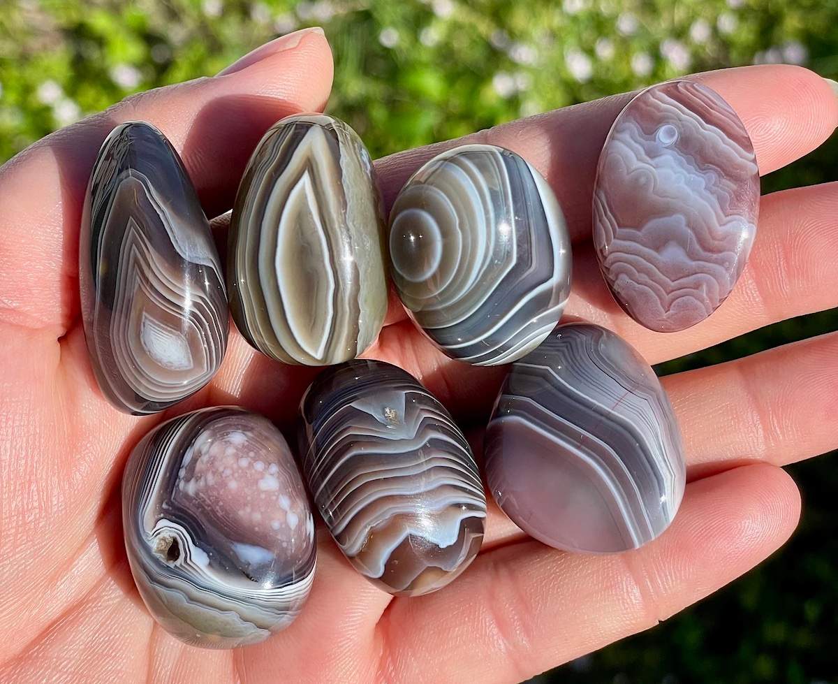 Natural Botswana Agate Tumbled Stone – Polished Healing Crystal for Grounding and Balance