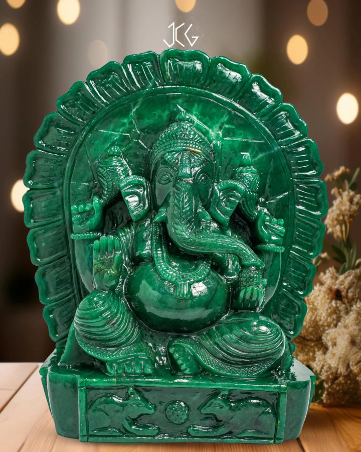 Green Jade Ganesha (Large)