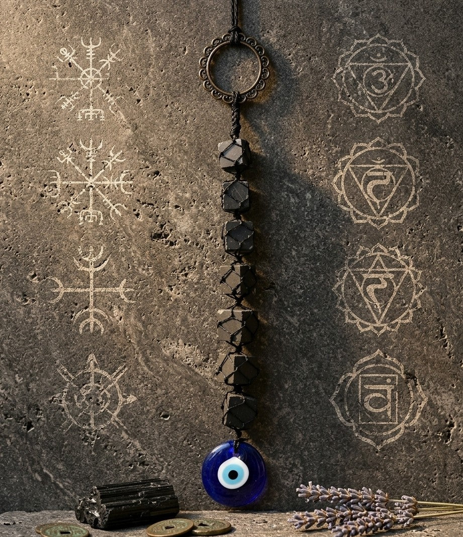 Black Tourmaline Evil Eye Protection Hanging