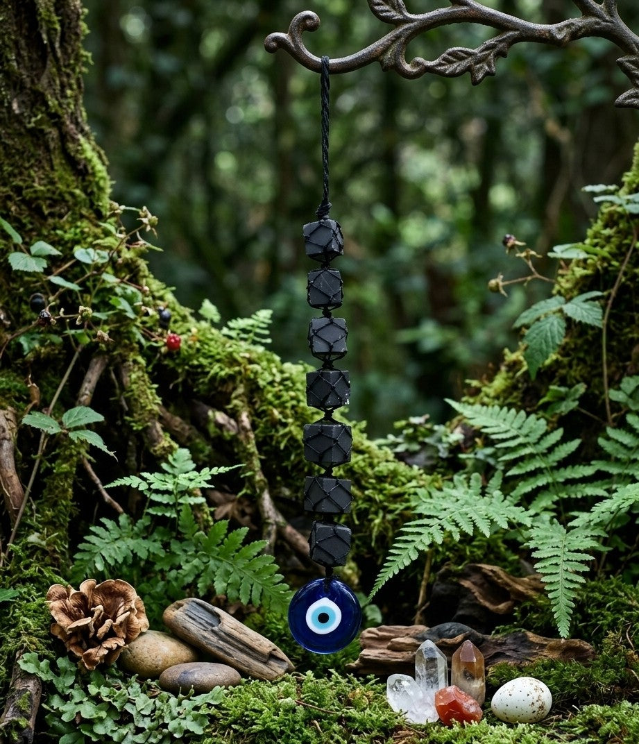 Black Tourmaline Evil Eye Protection Hanging