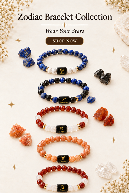 Mobile zodiac bracelet banner with Shop Now button