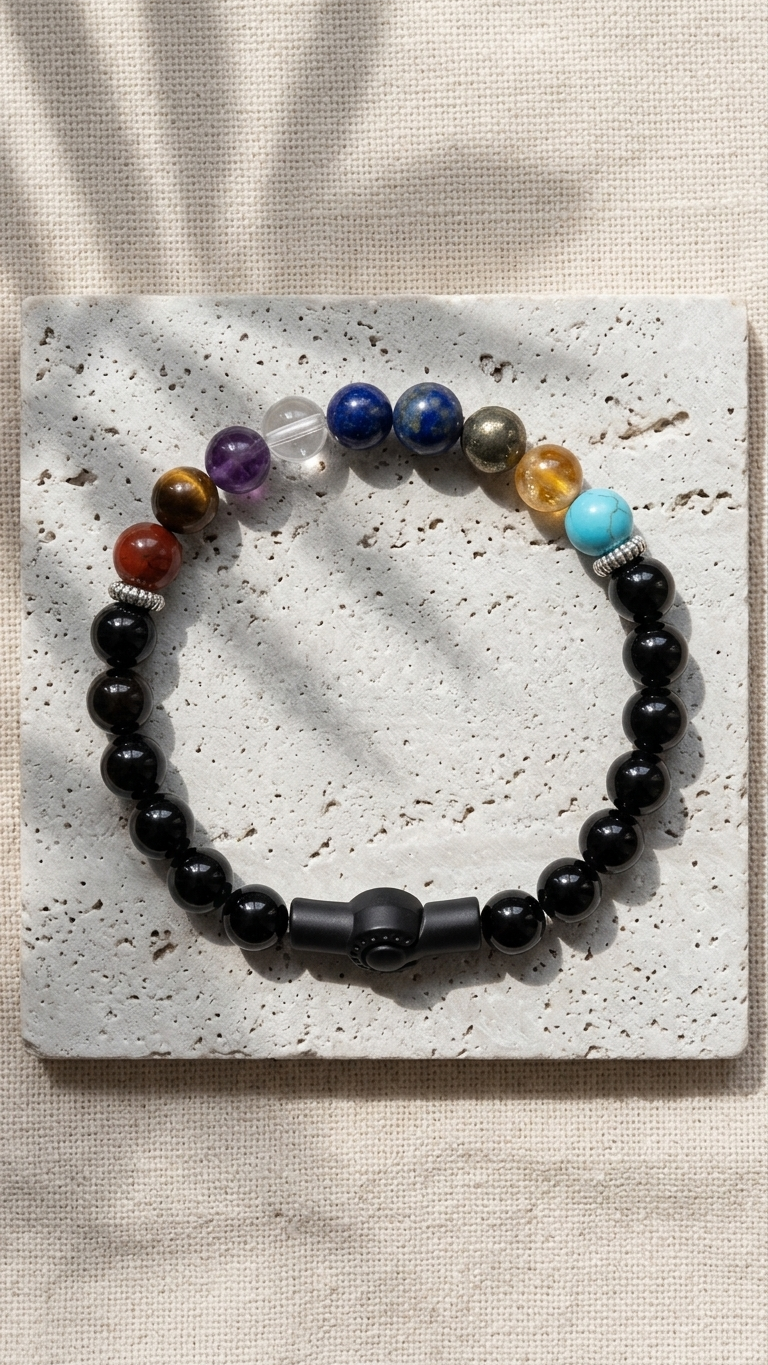 9 Chakra Evil Eye Magnetic Lock Bracelet