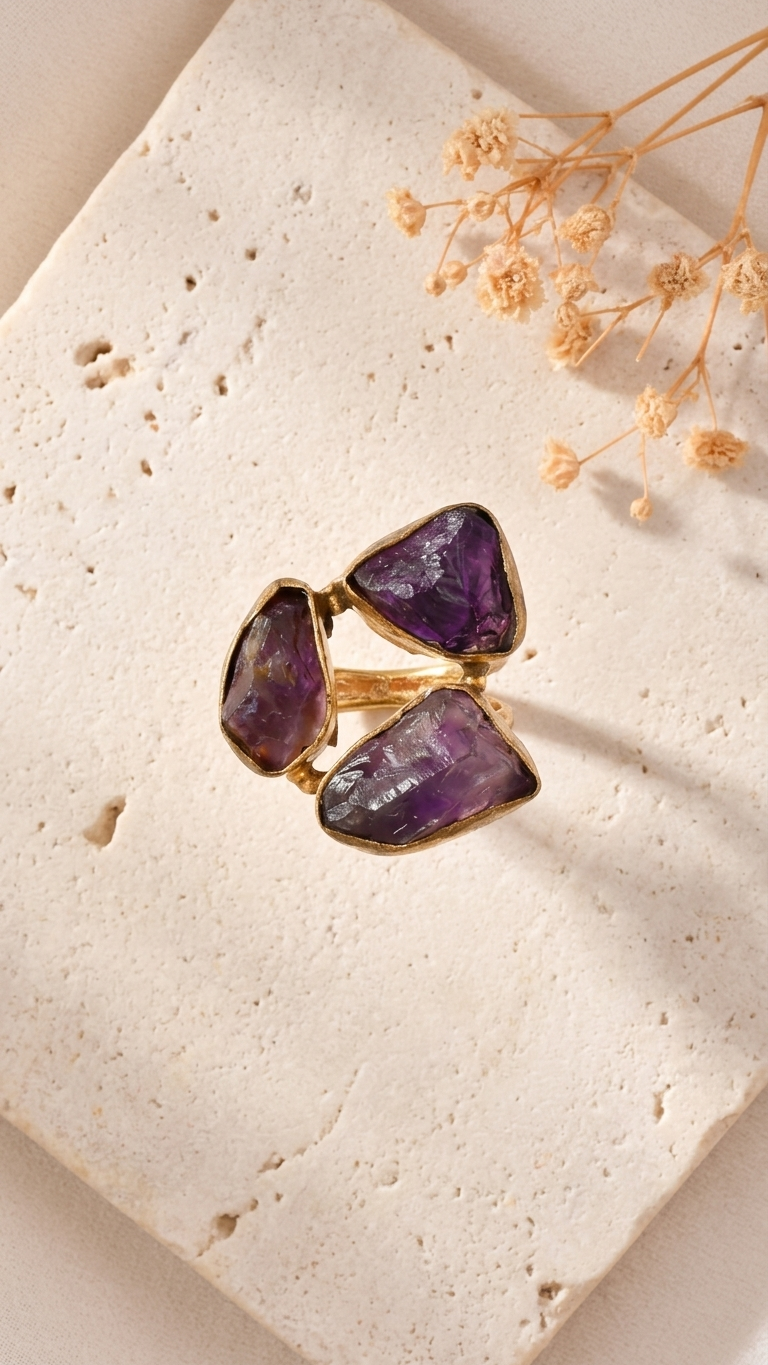 Royal Amethyst Statement Ring