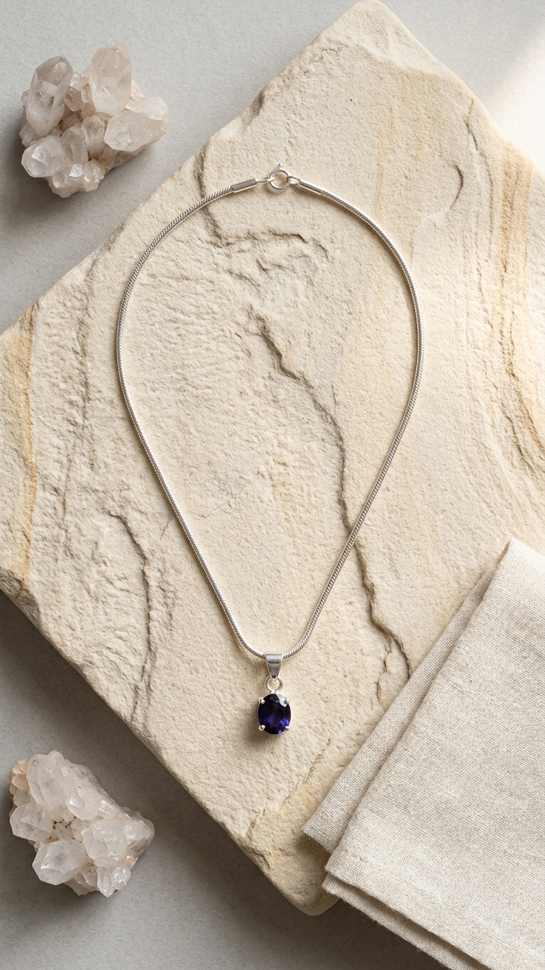 NATURAL BLUE  SAPPHIRE  ( NEELAM) PENDANT